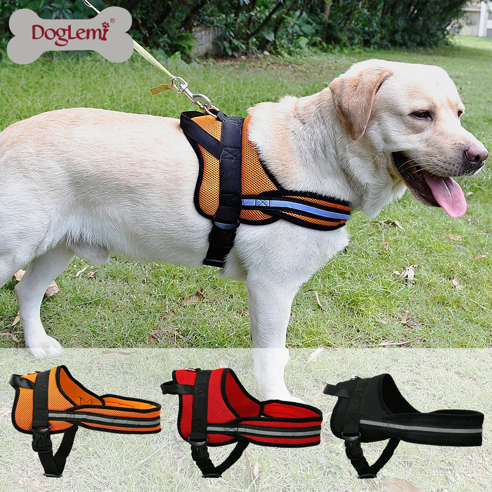 

Promotional Large Dog Air Mesh Strong&Breathable Dog Safety Harness, Red,black,orange