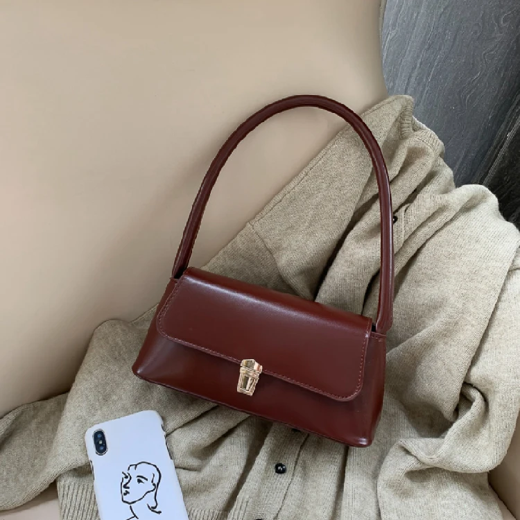 

Wholesale Fashion New Women Pu Leather Shoulder Handbag With Metal Lock