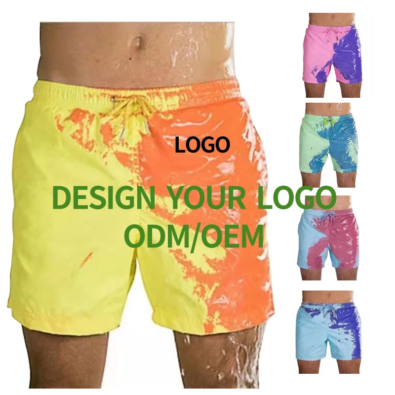 

wholesale custom summer swimming boardshorts surf board blank beach fashion swim trunks color changing mesh shorts for men