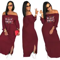 

Wholesale high quality clothing 2019 Modest plus size women clothing casual long sleeve maxi dress 5 colors for choose
