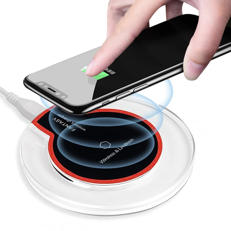

Custom Logo K123 Universal Wireless Charger for iPhone Samsung fast charger Qi 5W Portable Cell Phone Fantasy Wireless Charger, White