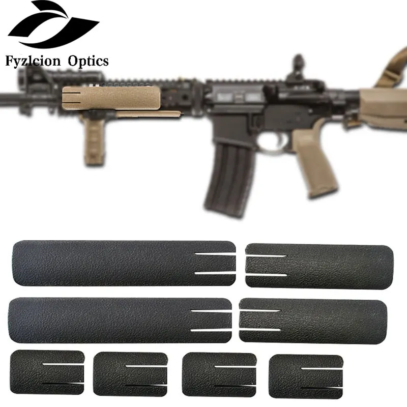 

Tactical 8Pcs RIS nylon Picatinny Rail Cover Panel Kit Handguard Protection Resistant for Airsoft Handguard Hunting Accessories, Black/tan