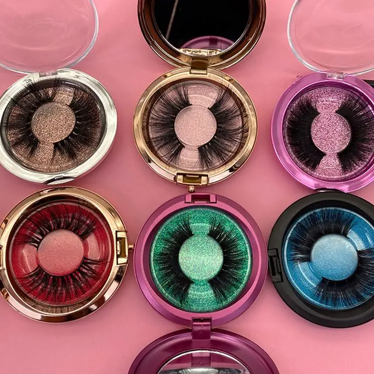 

3D Strip Eyelashes Manufacturer Wholesale New Popular Ice Cream Lash Case Eyelash Mink Packaging Real Full Strip Lashes, Natural black or colorful
