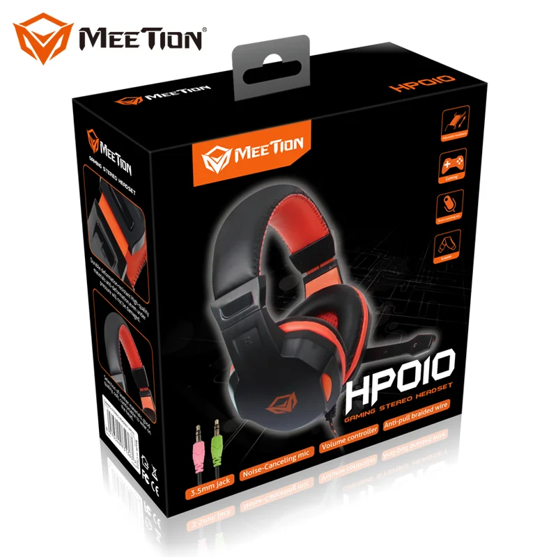 

Noise cancelling gaming headset surround sound gaming headphone for Laptop and Desktop, Black with orange