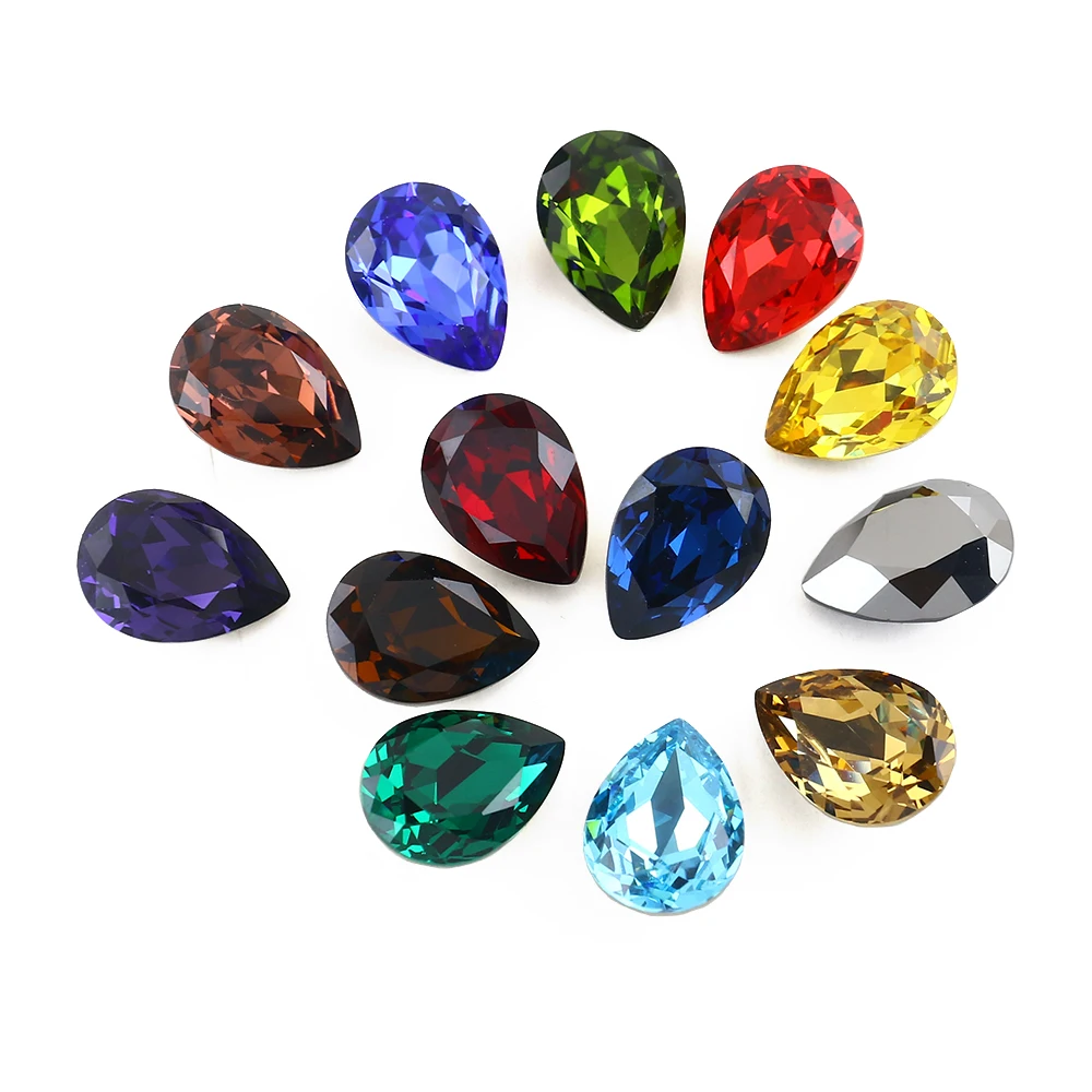 

wholesale Rhinestone Crystal Beads Teardrop Crystal Beads K9 Crystal Fancy Stone For Jewelry Making