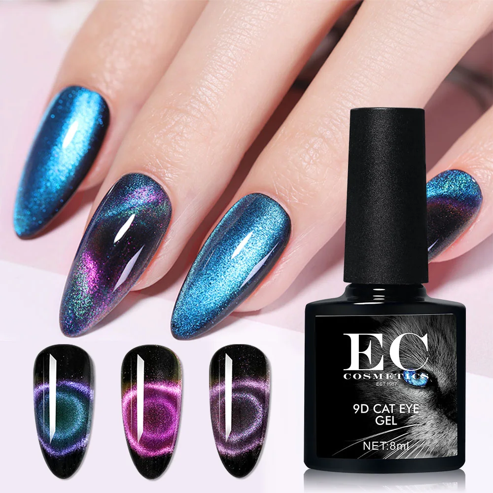 

OEM korea esmalte vernis semi permanent led soak off 3d nail art color changing 4d 9d magnetic cat eye uv gel nail enamel kit