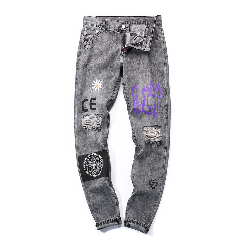 

Wholesale latest Design Printing mid-rised In-stock Fashiom Mens Denim Jeans, Picture