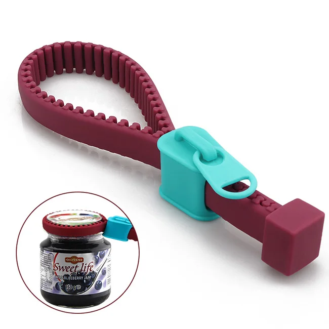 

Creative Anti Skid Zipper Shape Silicone Can Jar Opener Manual For Outdoor Camping