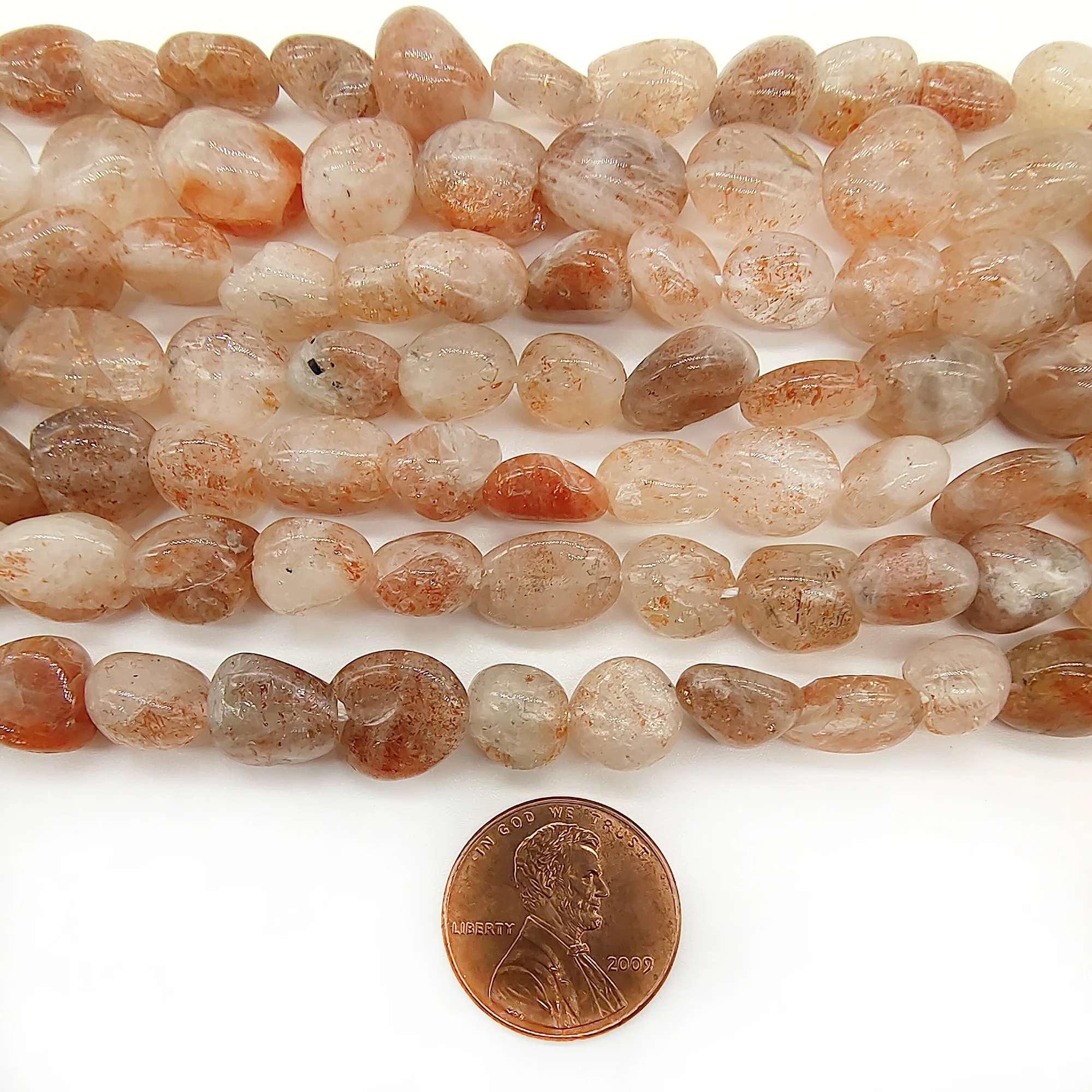 

Natural gemstone wholesale and retail smooth nugget beads freeform unshaped tumble Golden Strawberry Quartz beads, As picture