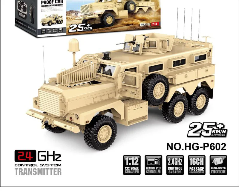 1:12 RC Military Truck 6WD Off-Road Remote Control Car 2.4