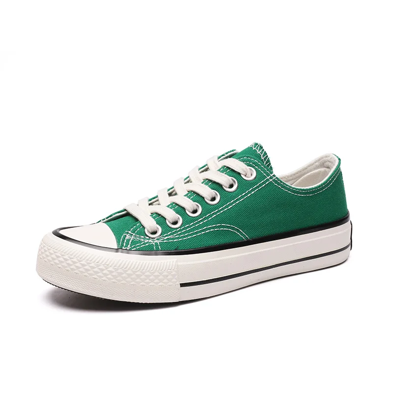 

Custom printed anti-slippery bright color men canvas shoes, Green or custom