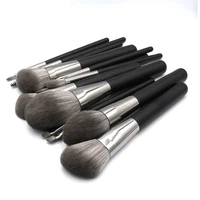 

91010 Customized Private Label Vegan Brush Make Up Tools Powder Eye Natural 14pcs Black Makeup Brushes Set