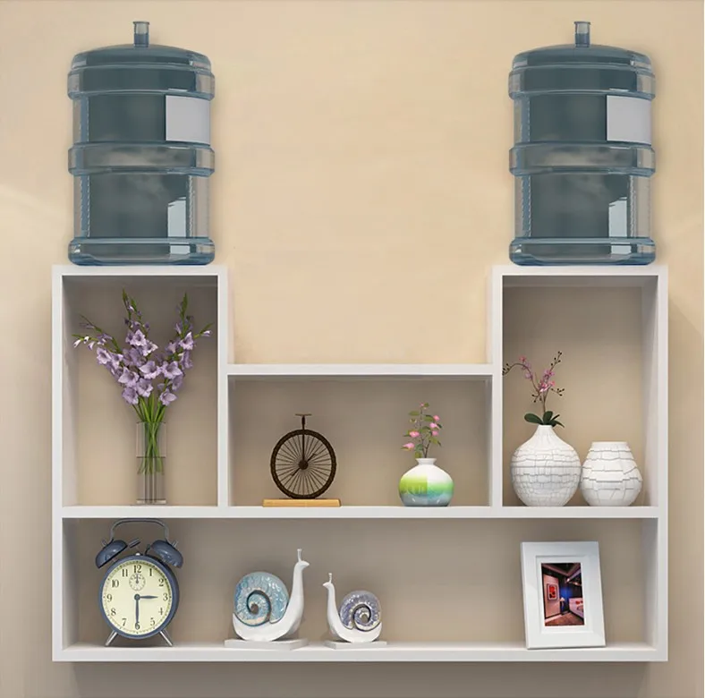 Simple design of a variety of color custom living room hotel wood material wall shelf