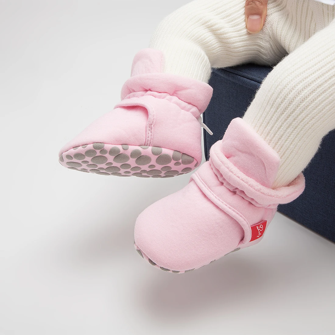 
Fashion Style cotton fabricThermal Adjustable Rope Buckle infant booties organic baby booties 