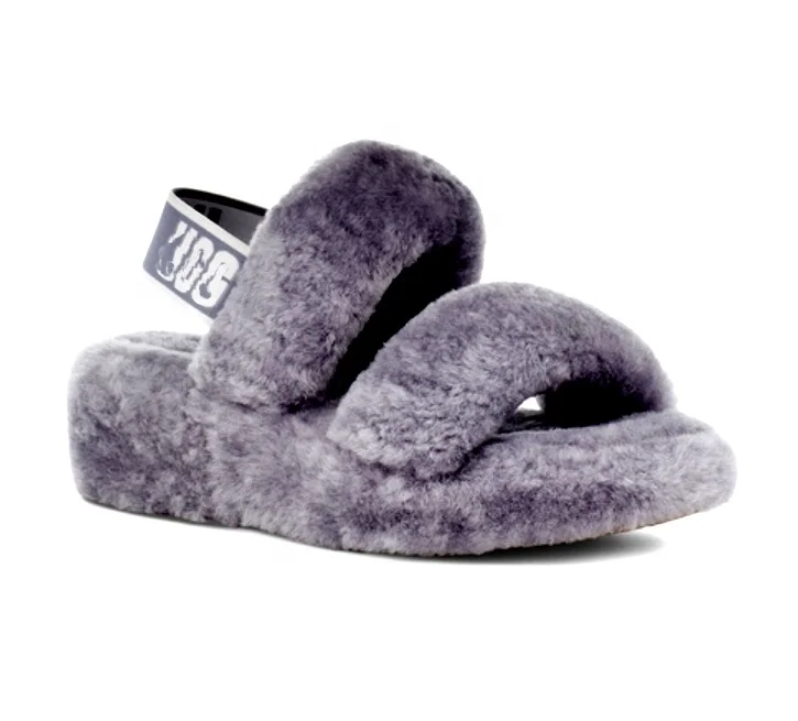 

2021 WHOLESALE new design sheepskin women fashion Uggging slippers for women, Black/grey/red/purple/yellow/orange