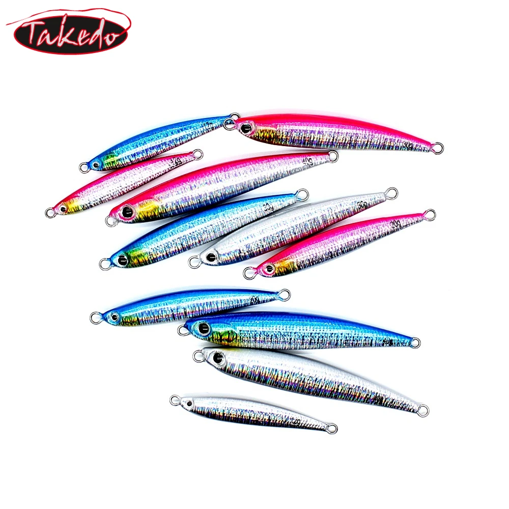 

TAKEDO JG112 12g 20g 30g 40g Metal Jig Hard Bait Sinking Stick Fishing lures Bass Origin Jigging