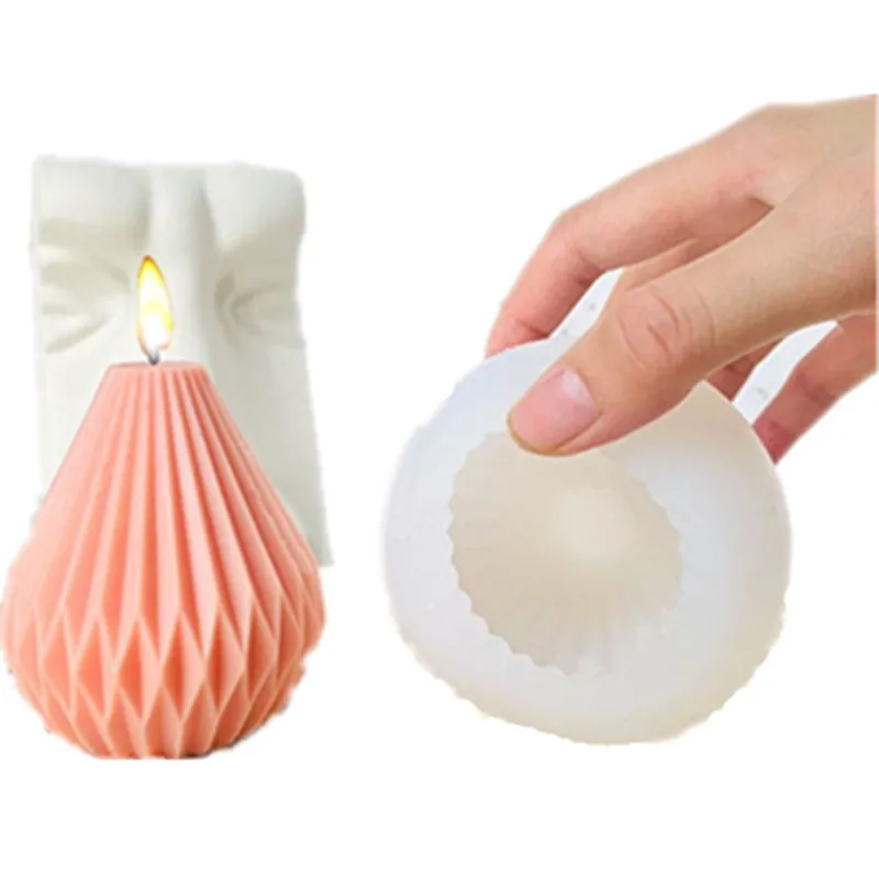

1082 Home Decoration 3D Pear Shaped Candle Silicone Mold DIY Epoxy Plaster Decoration Handmade Soap Mold, White