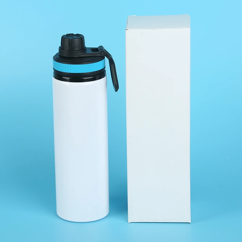 

600ml Water Bottle Sublimation Blanks White Aluminium Bottles Cup Sublimation Blank, White/silver