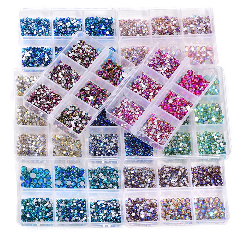 

Wholesale Mix Sizes Crystal AB Rhinestone Transfer Set Flatback Glass Stone Nail Art Rhinestones For Christmas DIY Decorations