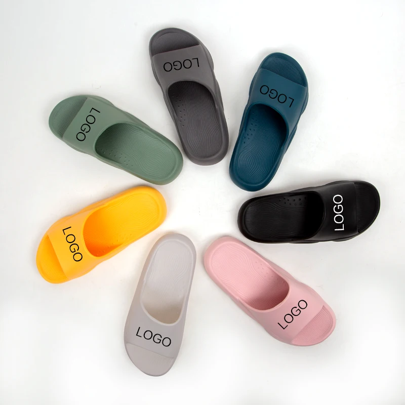 

8801 wholesale 2021 new bathroom slippers home thick soles couples flip flops EVA soft soles indoor slippers custom logo, Customized color