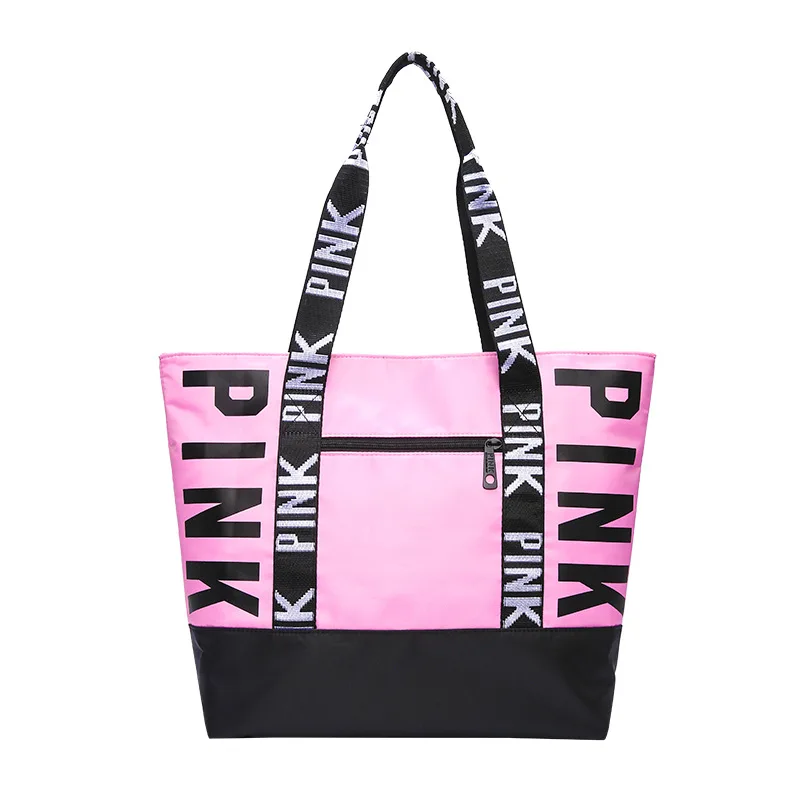 

Oem Wholesale Cheap Hand Bag Ladies Luxury Beach Pink Waterproof Women Large Nylon Handbag Sublimation Big Tote Bag