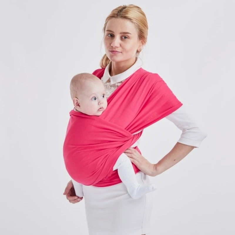 

Hands Free Breathable Cotton Baby Wrap Carrier Stretchy Infant and Child Sling Carry up to 44 lbs, Blue,red,grey,black,pink,purple,etc.