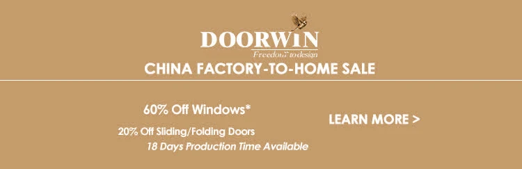 Doorwin Double glazed glass aluminum wood  with mosquito net removable screen better view crank open  window