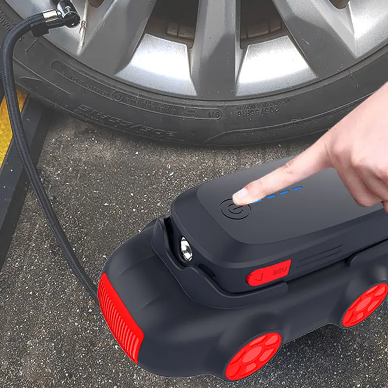 

Portable Wireless Car Jump Starter With Digital Rechargeable Tire Inflator Car Air Pump