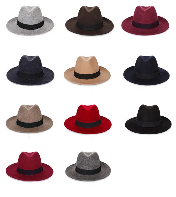 

Wholesale Cheap 100% Wool Felt Wide Brim Fedora Panama Hat for Women Men Unisex Winter Fashion Dress