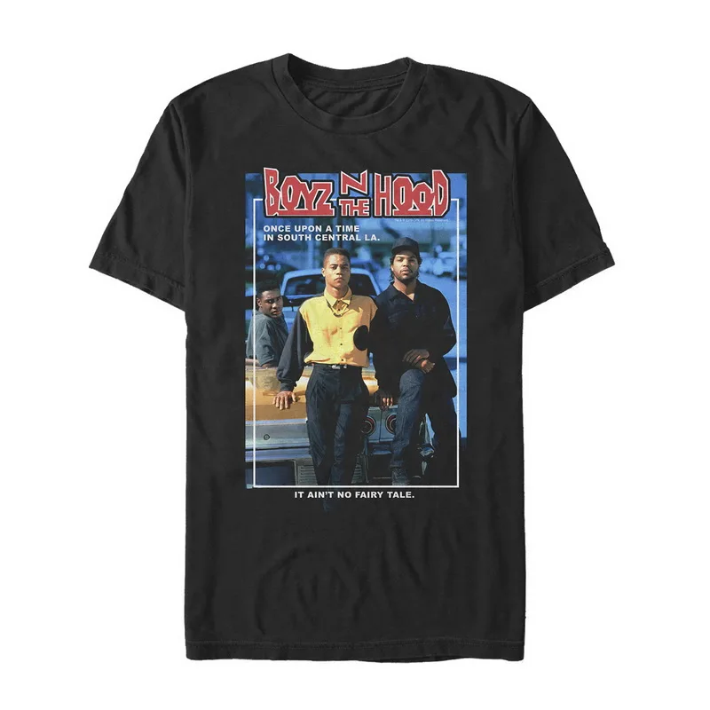

Hot Sale Boyz n the Hood Movie Poster T Shirt Black Custom Graphic Photo Print Men Crew Neck Tee Shirt Tops
