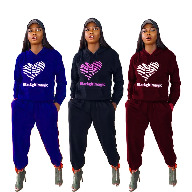 

Fashion Jogger Sets Wholesale Women Sweat Pants Set s Long Sleeve Winter 2 Piece Custom Women Tracksuit Set