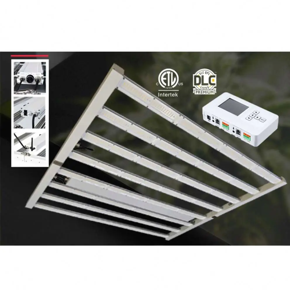 Meanwell Driver 880W LED Grow Light Full Spectrum 8 Bars IP65 880 Watt 6063 Aluminum Silicone Cover