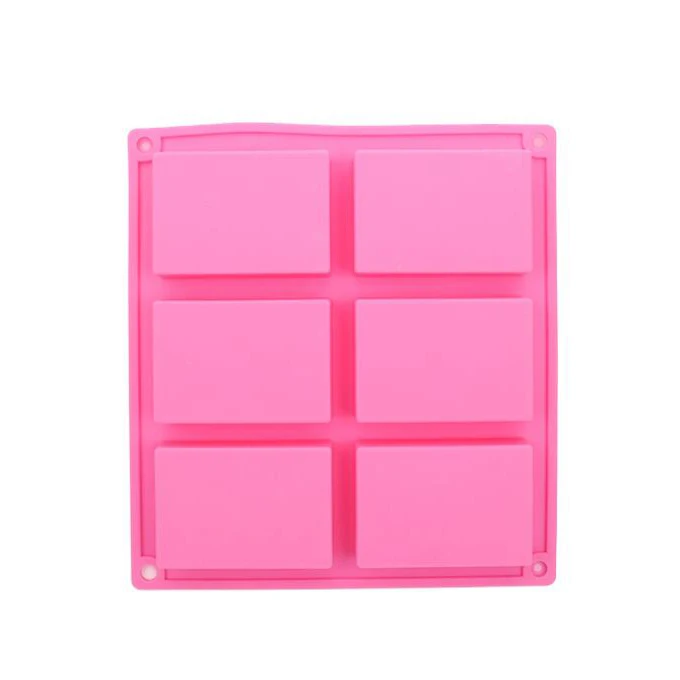 

Silicone Soap Mold 6-Cavity Handmade Soap Molds for Making Fudge Cake Chocolate Ice Cube, Pink