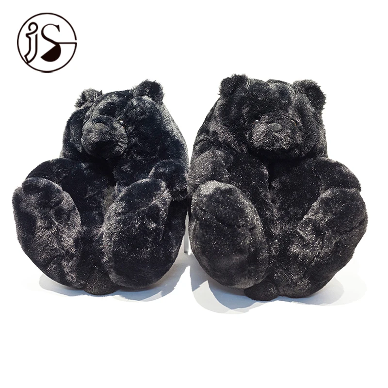 

2021 Fashion Wholesale Price Teddy bear slides Fuzzy High Quality teddy Slides animal slippers Women Plush house Shoes