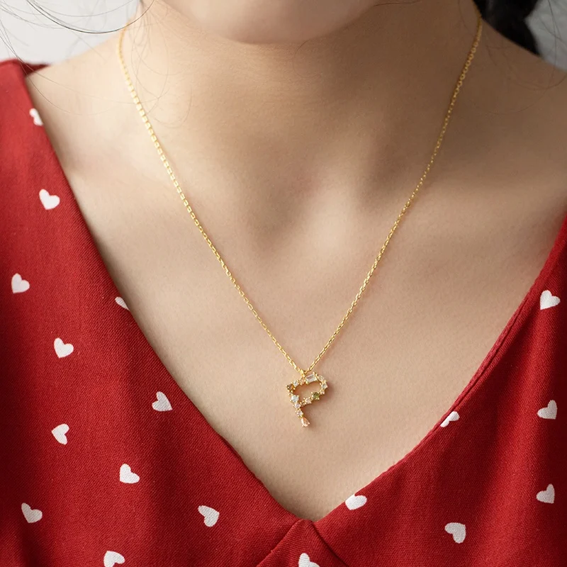 

China Wholesale Jewelry Gold Plated 925 Silver Initial Letter Necklaces