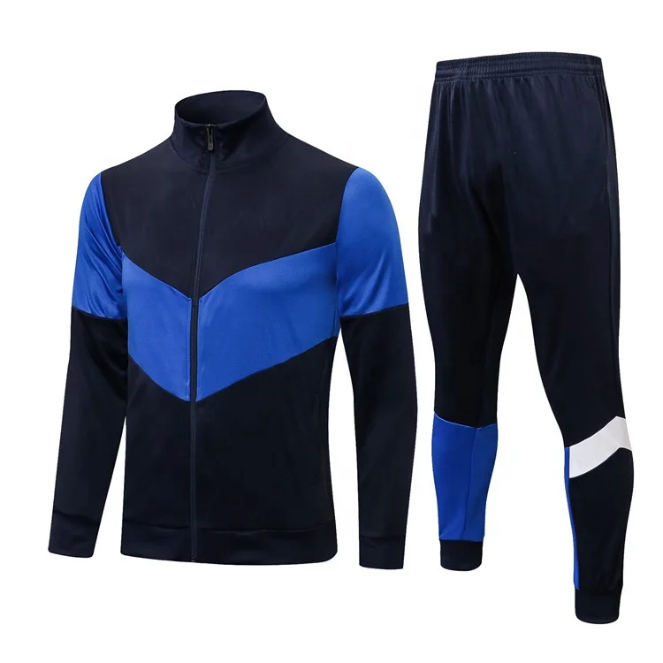 

Sportswear Adult Training Jackets Suit Blank Mens Football Tracksuit Blue, Any colors can be made