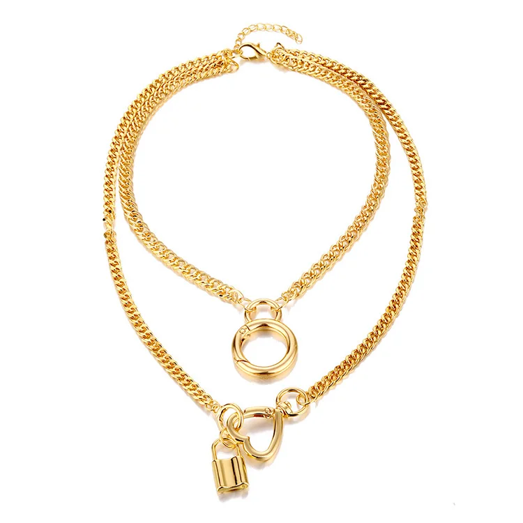 

Korean plated jewerly multilayer custom necklace gold necklaces