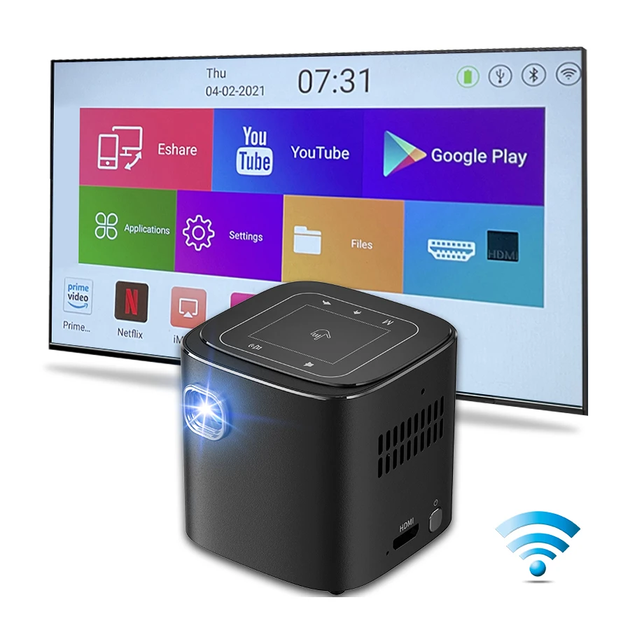 

DLP full HD portable pocket projector outdoor indoor gaming pico 1080p mini 4K home theater movie wifi smart android projector
