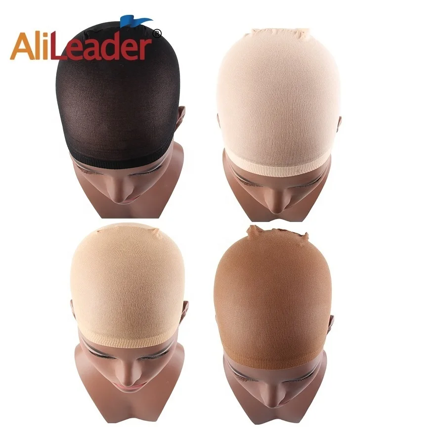 

AliLeader Black Beige Brown Thin Nylon Stretchable Unisex Hair Net Nude Wig Stocking Cap for Wearing Wigs, Black,beige,light brown,dark brown