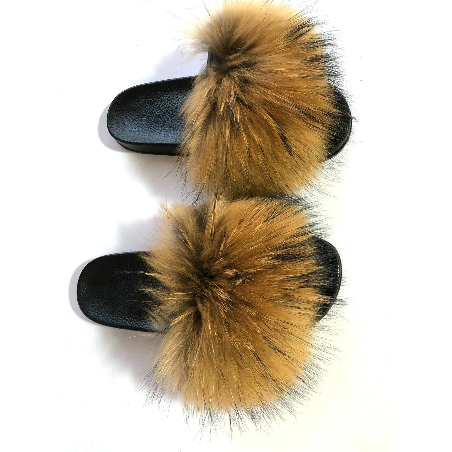 

2021 New raccoon women fur racoon fur slippers, Customized color