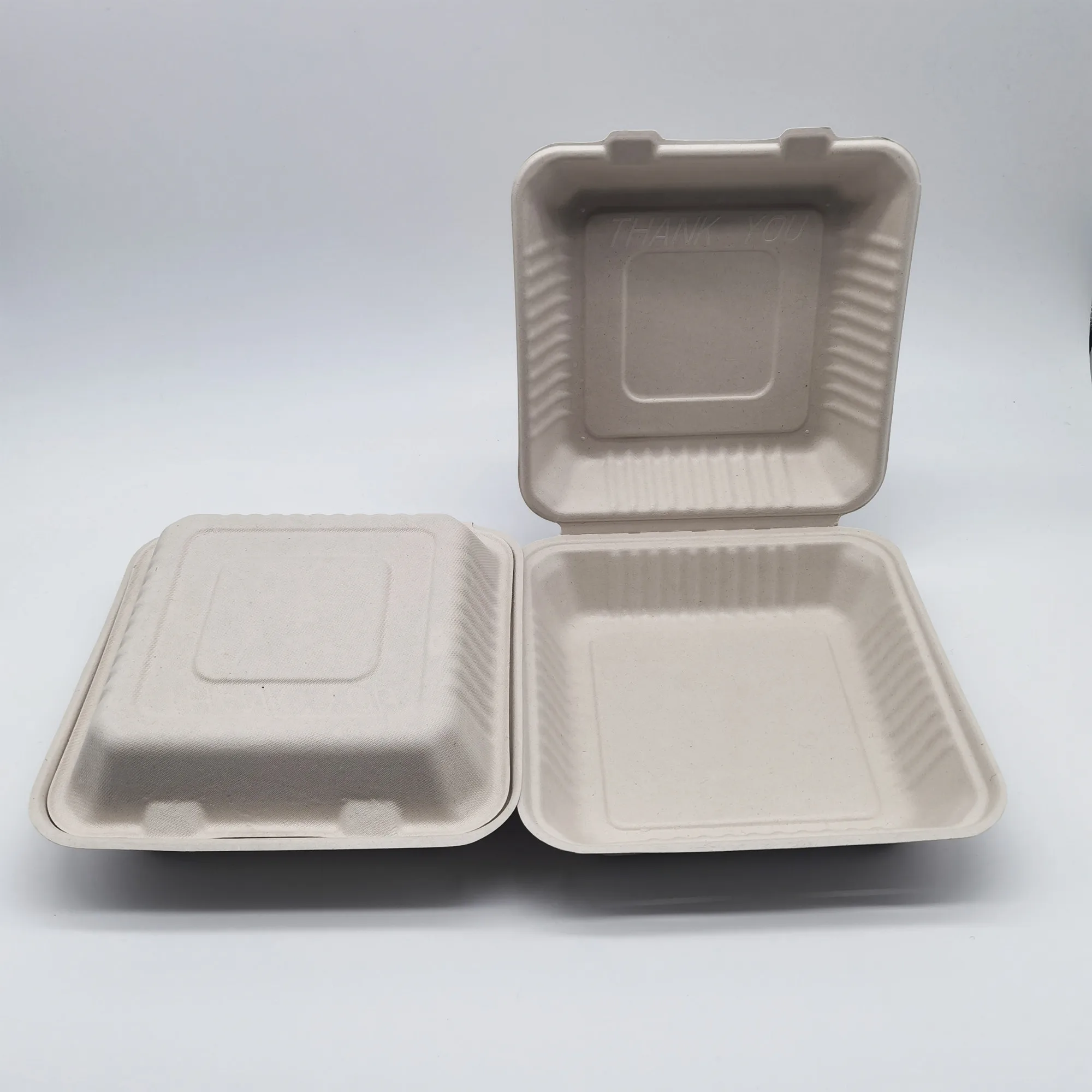 

P9 Renewable Bagasse Pulp Clamshell Takeaway Food Box Disposable Biodegradable Lunch Container