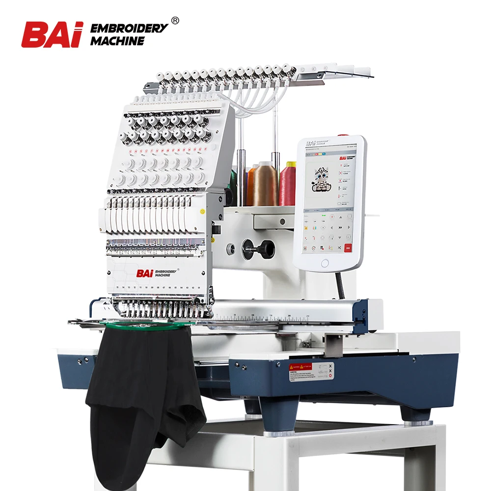 

BAI Houston warehouse computer single head high quality t shirt bag embroidery machine price for sale