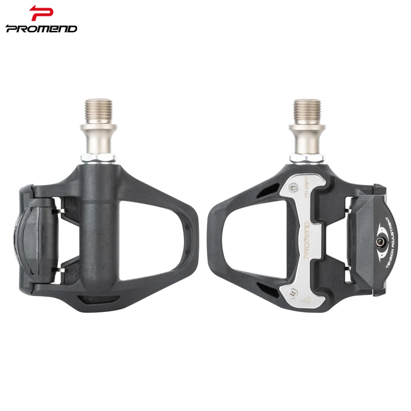 

Promend Bicycle Pedals Nylon Sealed Bearing Road Self Locking Bike Pedals With Cleats Shimano Spd System Cleat Pedal R97P, Black