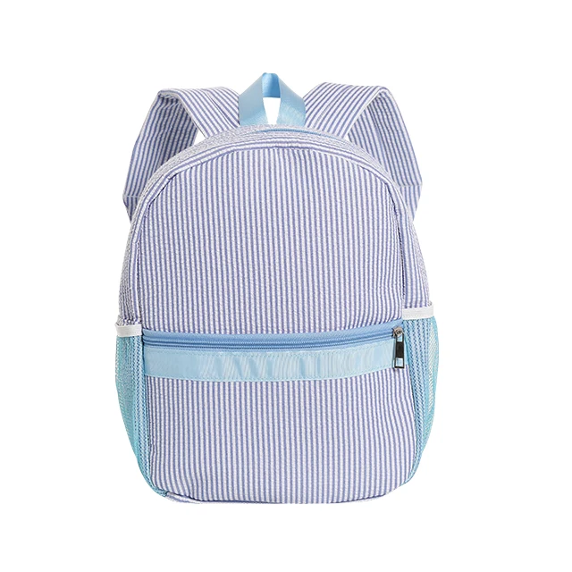 

Wholesale Seersucker Zipper School Backpack Personalized School Backpack For Kids, As pics show