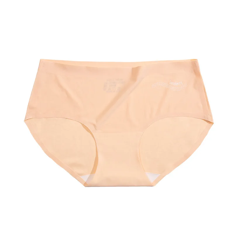 

Sexy Mid Waist Panties One Piece Breathable Girls Plus Size Briefs Ice Silk Seamless Panties Ladies