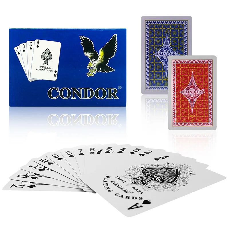 

New Type Durable Condor Plastic Poker Blue Full Quality Plastic Playing Cards Poker Custom Printing PVC Waterproof Pokers