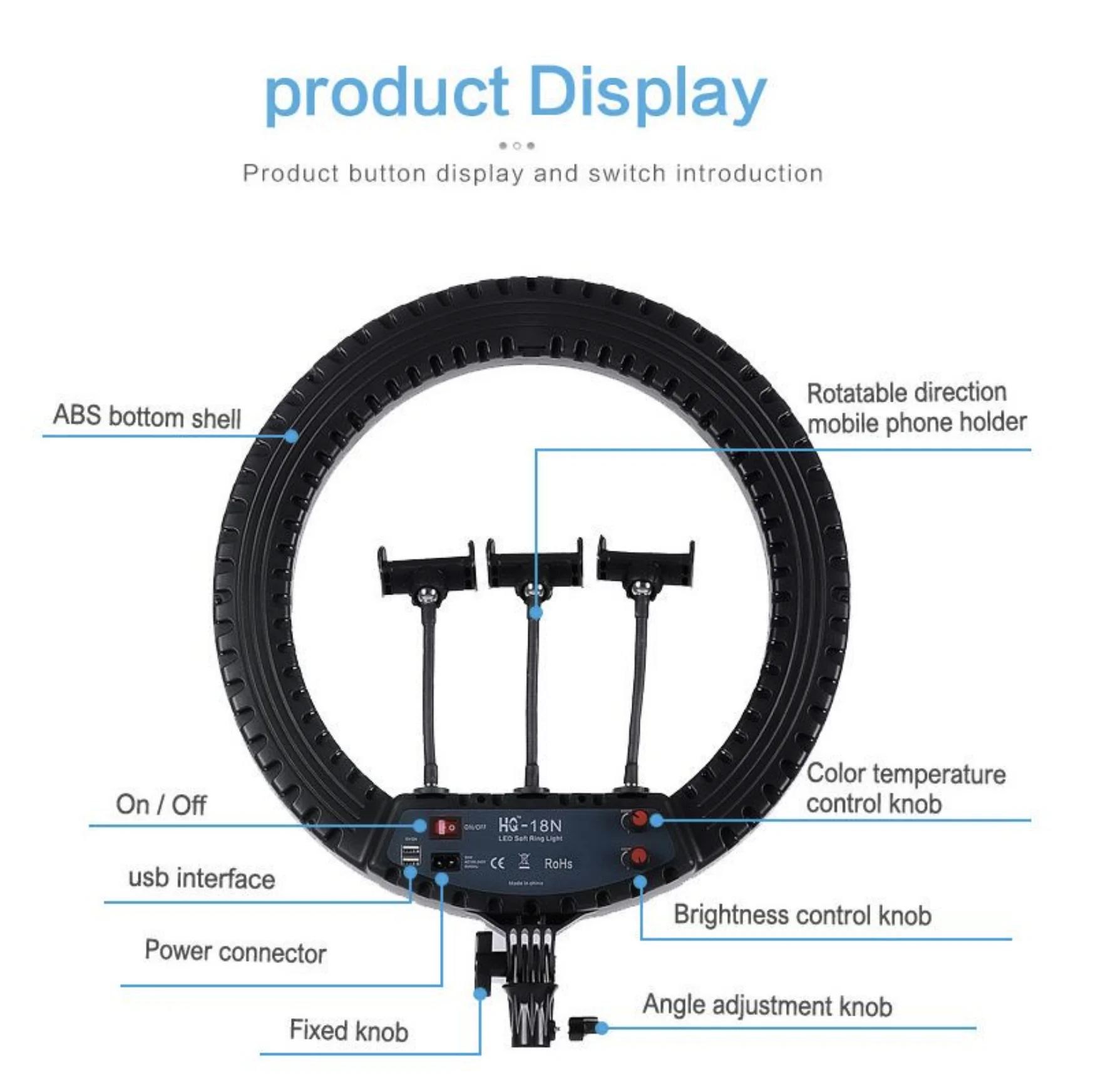 

18 inch live mobile phone red voice, beauty, skin and skin mobile phone self LED ring lamp lights