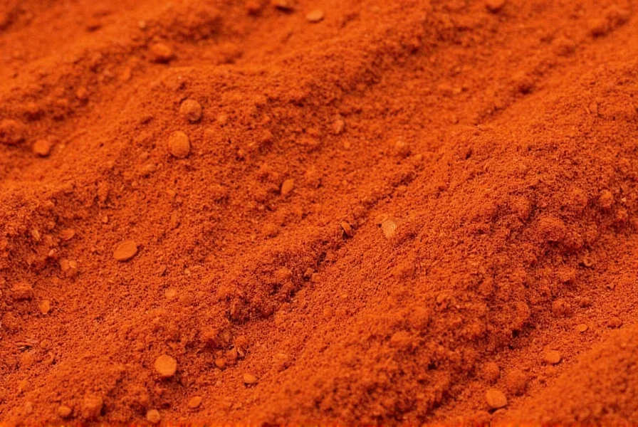 Close-up of smoked paprika in a wooden spoon with red pepper flakes