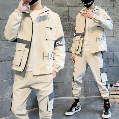 

OEM 2021 Men Polyester Sweatshirt Sporting Fleece 2020 Gyms Spring Jacket + Pants Casual Men's 2 piece track suits, 3 colors