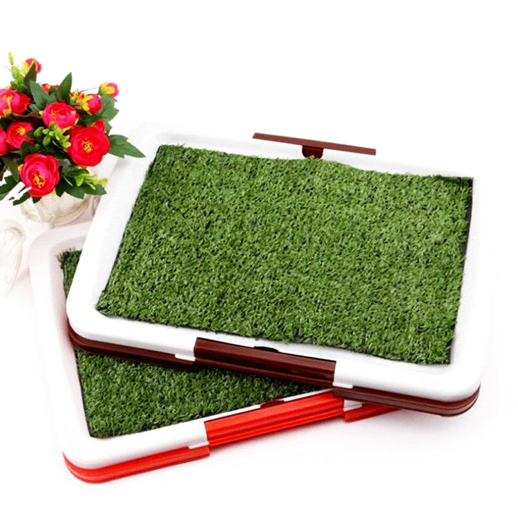 

Amazon hot selling pet dog grass toilet with tray, Green